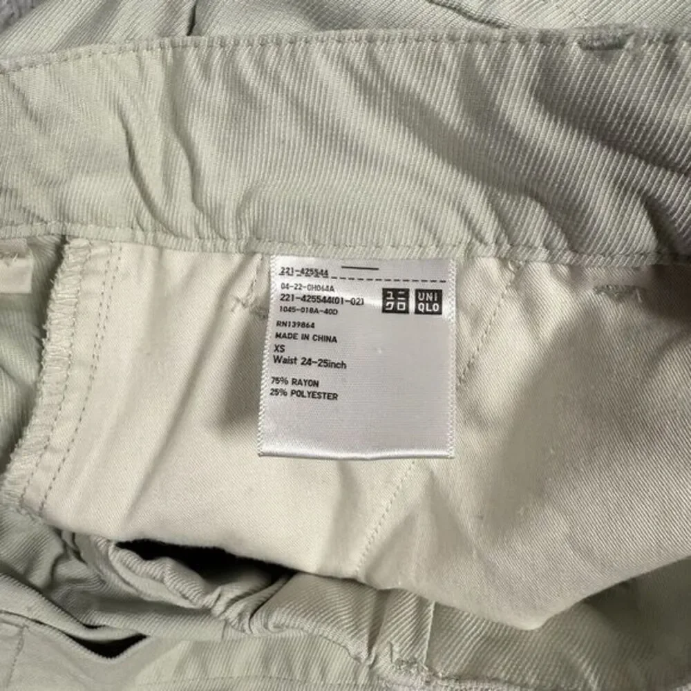 Uniqlo Womens Pants Green Size XS Cargo Jogger High Rise‎ Ankle Rayon Blend